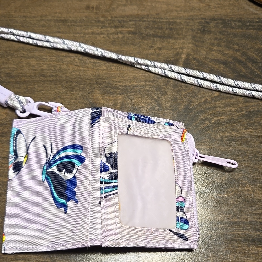 Vera Bradley Butterfly Print Wallet with Lilac Accents